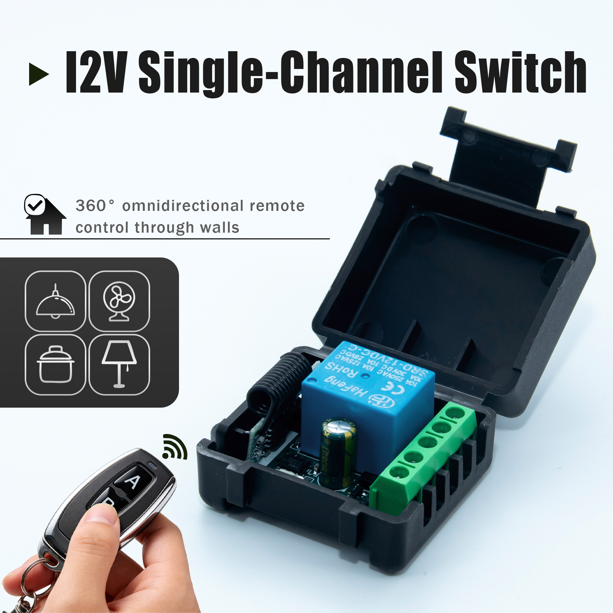 433Mhz Receiver Module - DC 12V 433MHz Kablosuz Uzaktan Kumanda