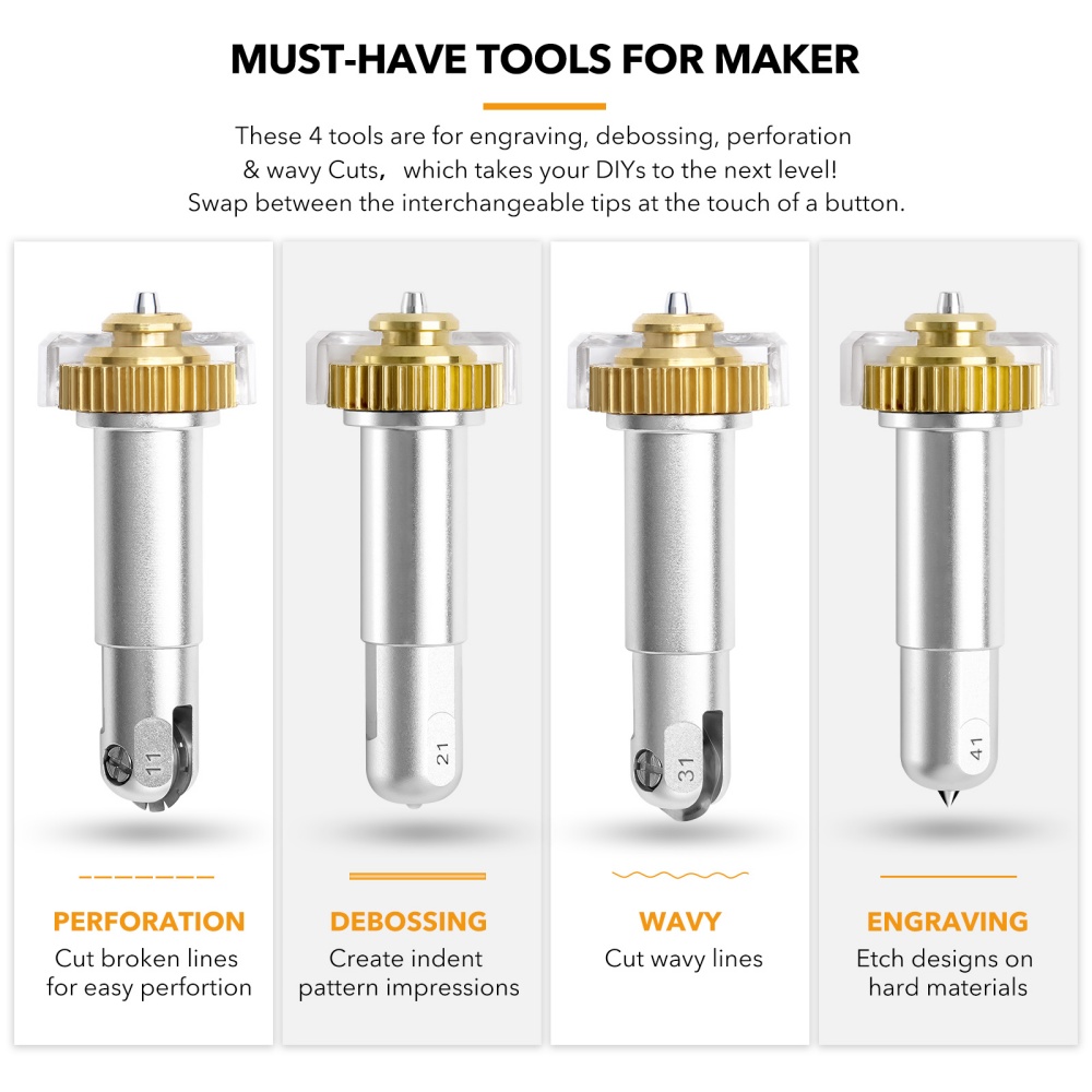 Diy Automation - 1 adet Dalgalı Bıçak Gravür Ucu