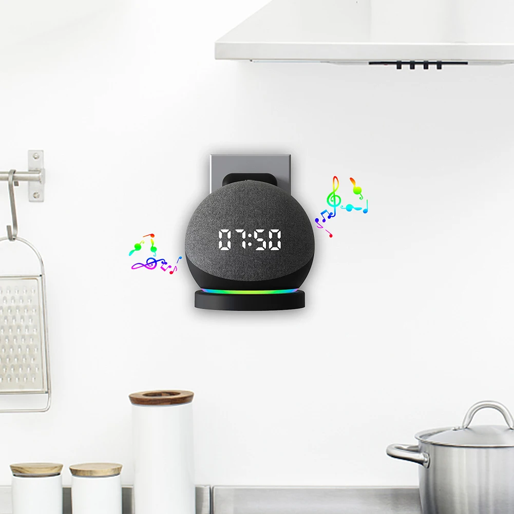 Amazon Speaker Echo Pop - Plastik Hoparlör Duvara Montaj Tutucu Kablo