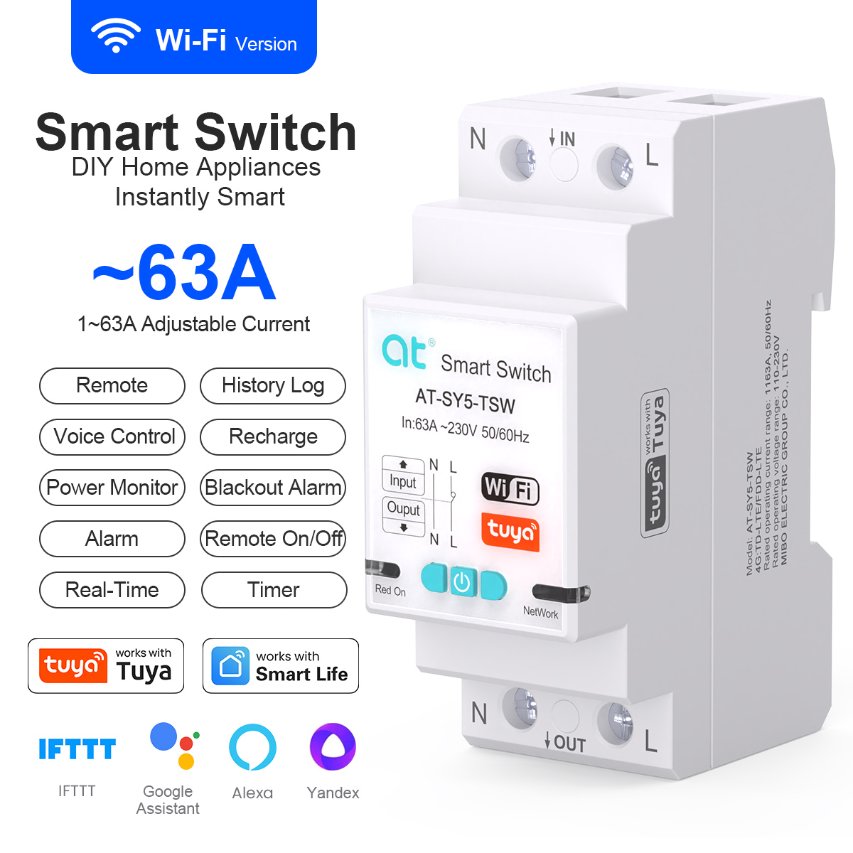 Home Automation Industry - Akıllı Anahtar Devre Kesici Tuya WiFi